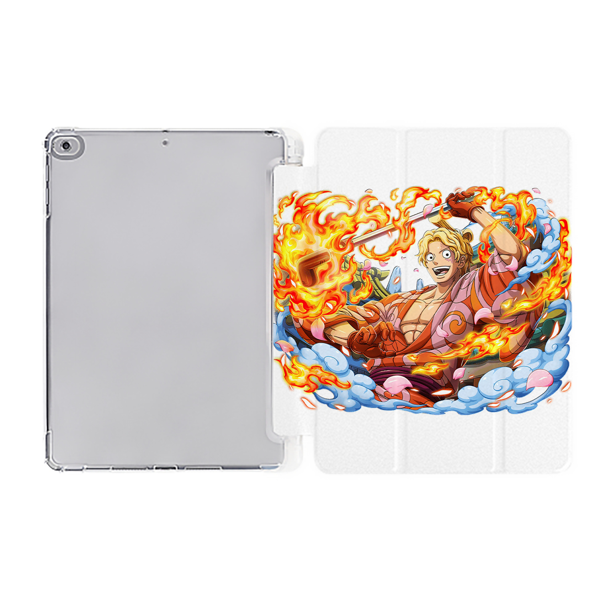 （画像用） ワンピース サンジ ONE PIECE Sanji IPad ケース ペン収納付き 三つ折りスタンド PUレザー×シリコン 対応機種9.5/10.5/10.9インチ